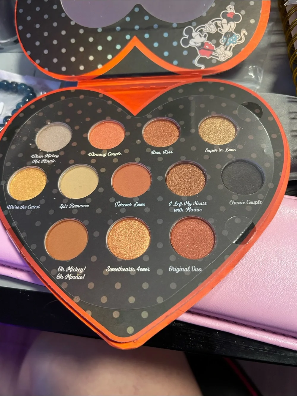 Disney Mickey Mouse Heart-Shaped Red & Black Eyeshadow Palette